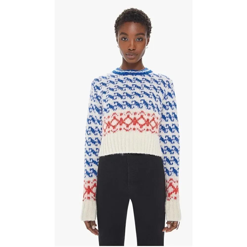 Mother Denim the wide sleeve Alpaca jumper crop size L